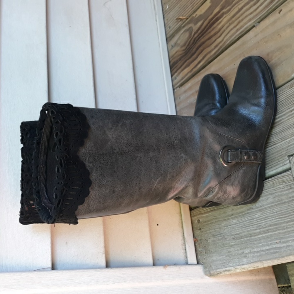 Luzzi italian leather boots riding black size 38